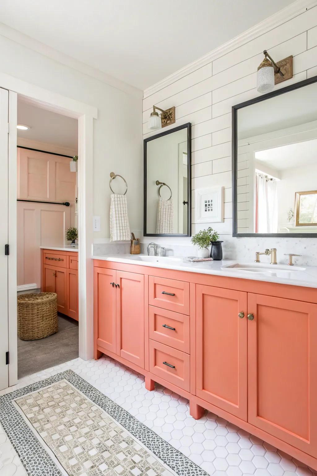Coral introduces an unexpected pop of color.
