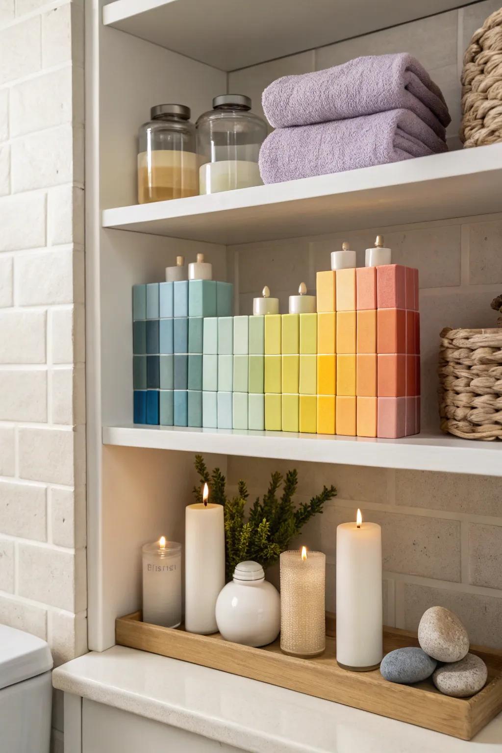 Hue grouping cultivates a striking visual statement.