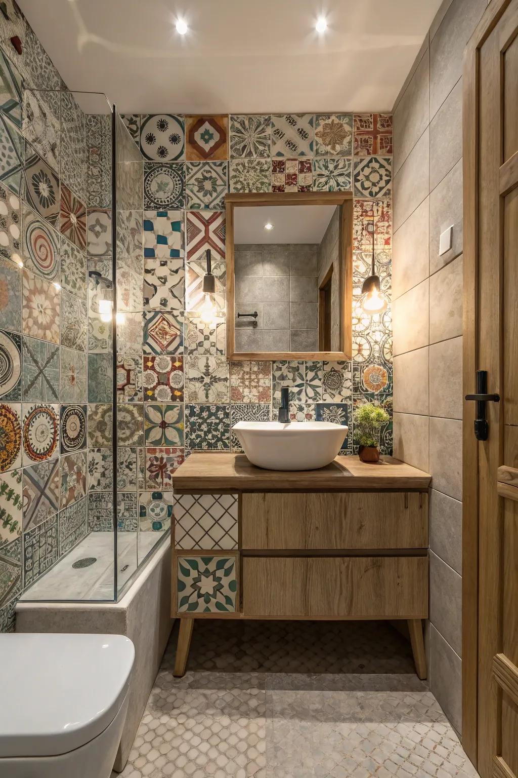 Unexpected textures add depth and intrigue to your bathroom design.