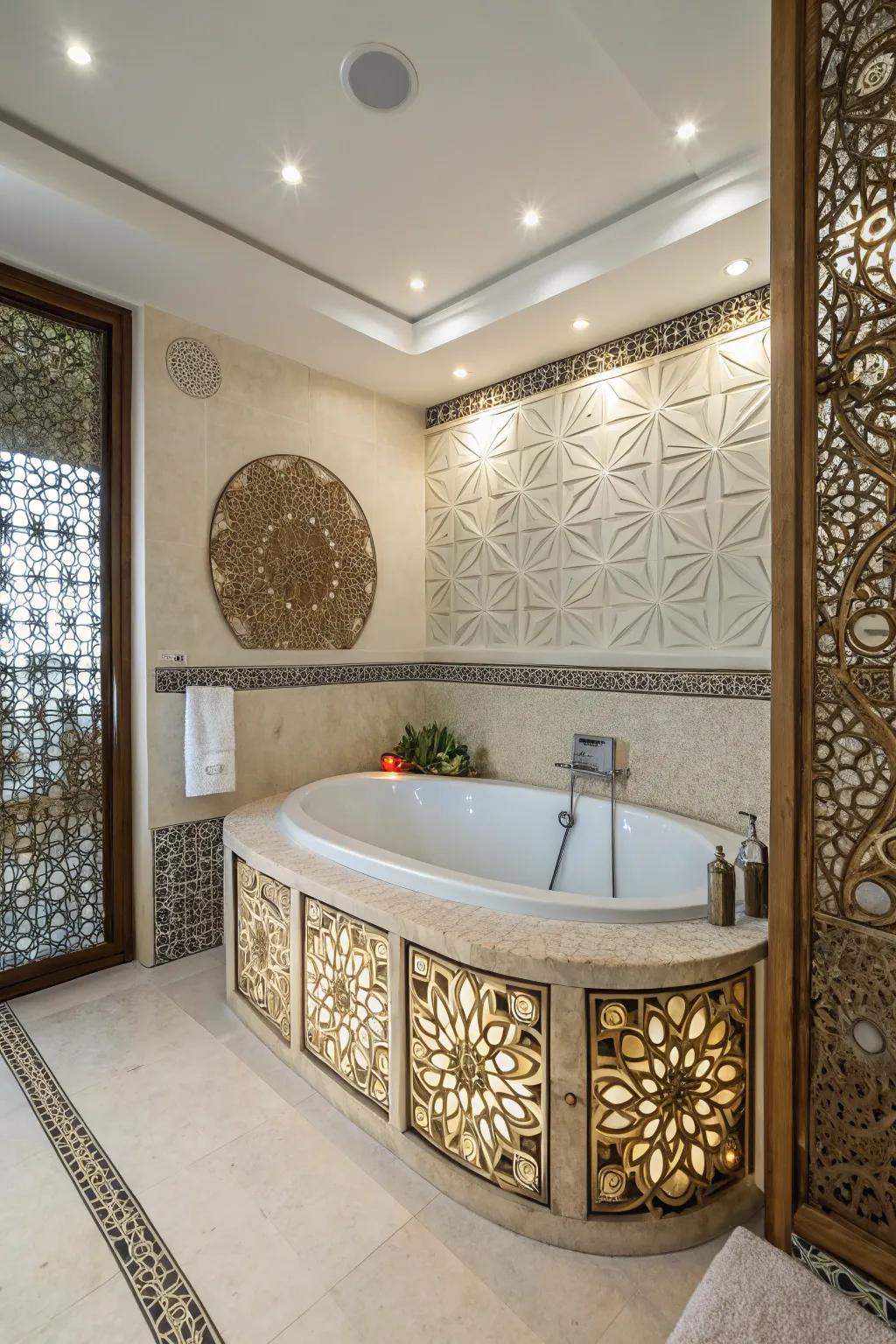 Turn your tub into a centerpiece with a creative surround.