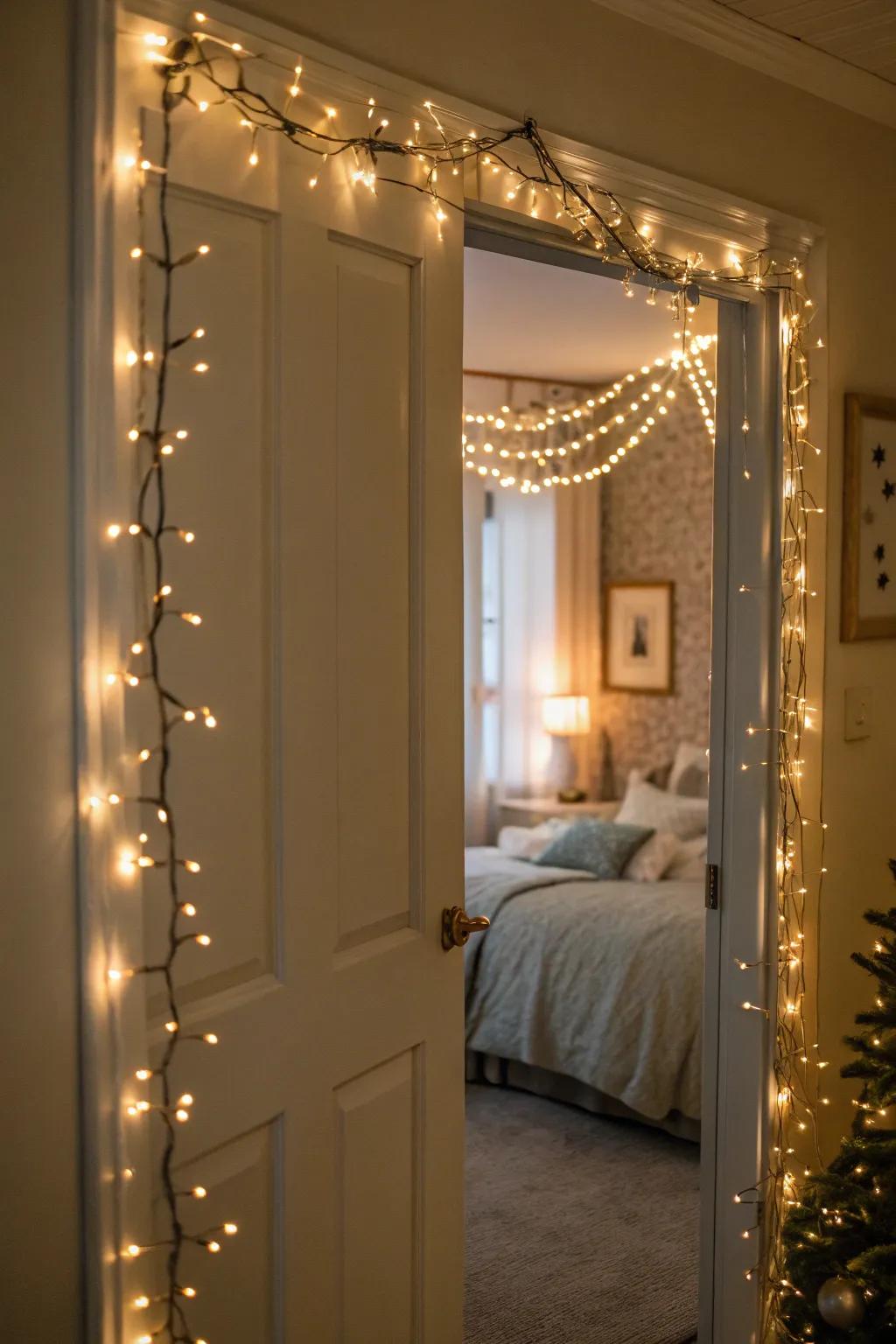 Twinkle lights add a magical and enchanting glow to your bedroom.