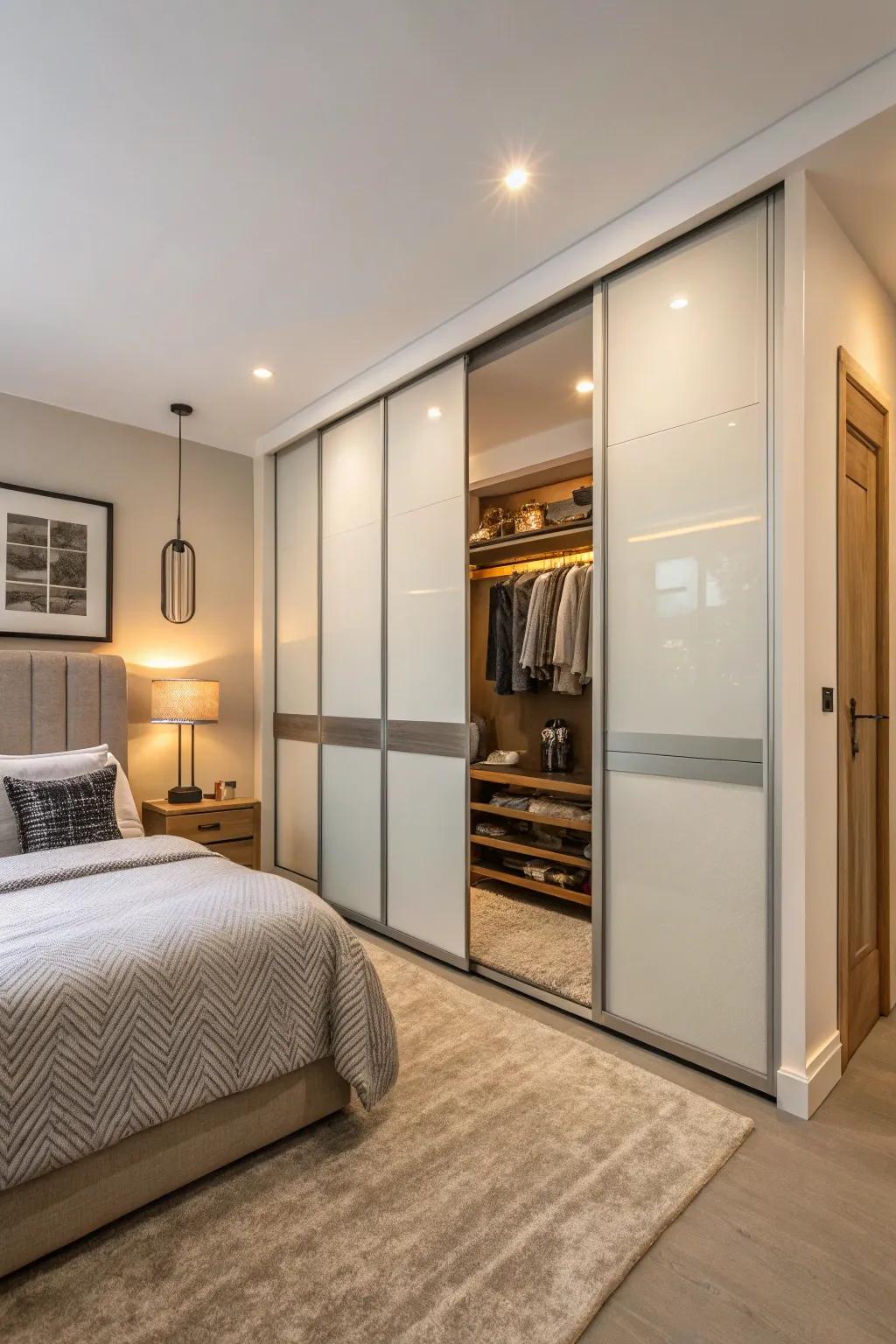 Improve your bedroom using sleek sliding door wardrobes.