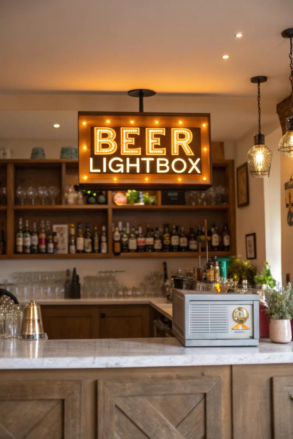 Brewery lightbox emblems illuminate your space with style.