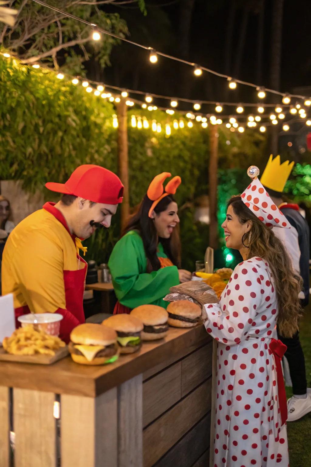 Theme attire incorporates a playful twist to the celebration.