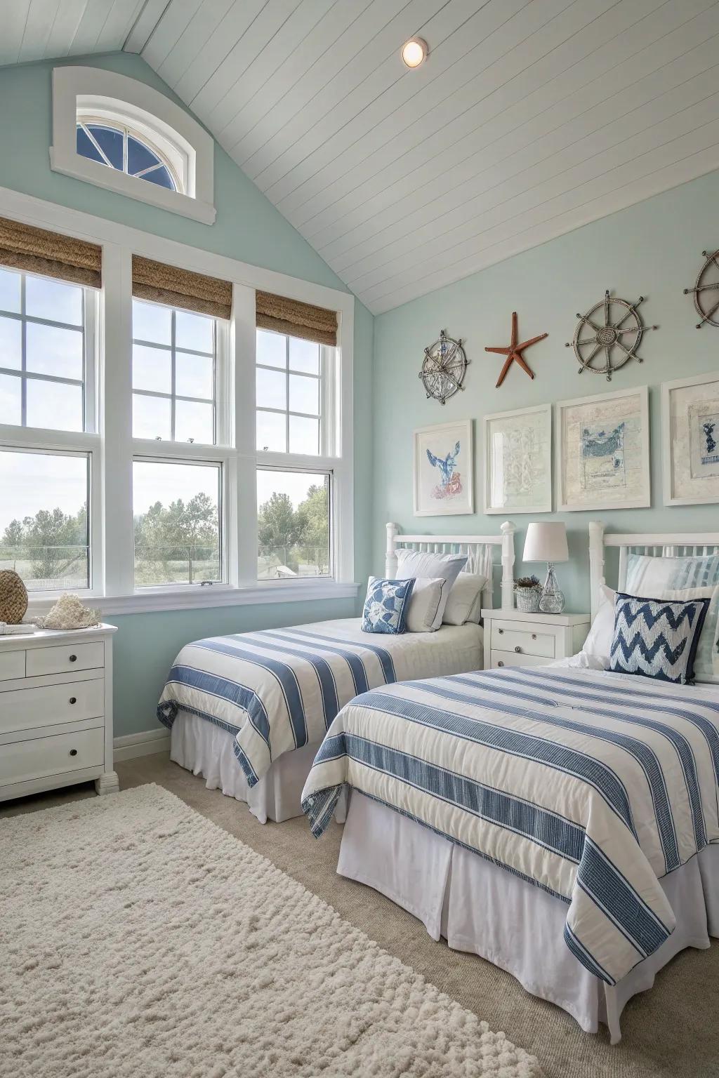 A themed bedroom yields a unified and cohesive appearance.