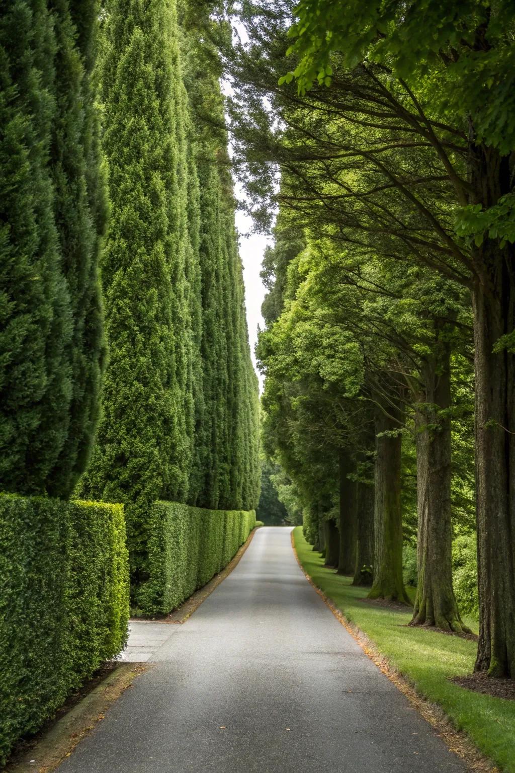 Privacy trees offer natural seclusion and beauty.