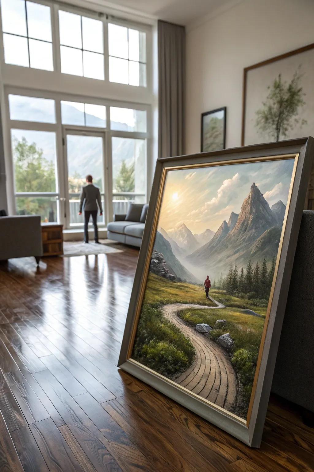Symbolic path art beautifully illustrates the journey of faith.