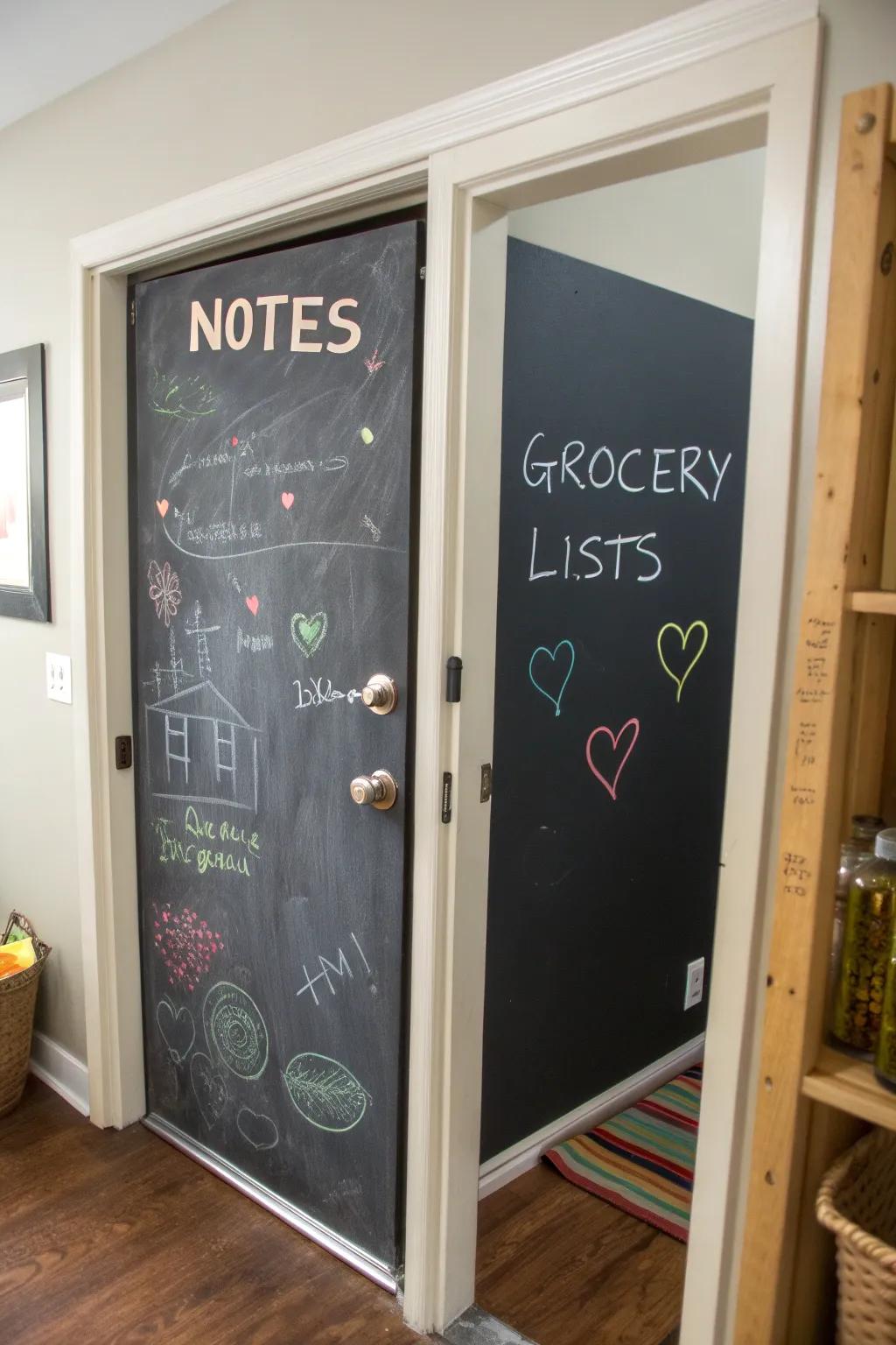 Slate board paint appends functionality and creativity.