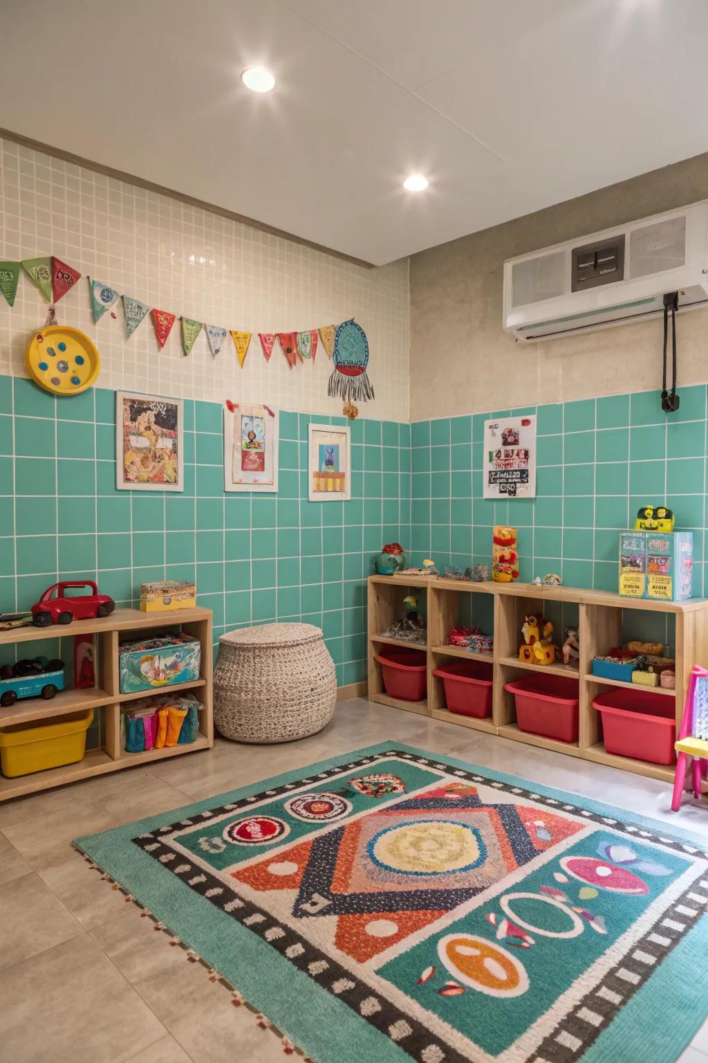 Vibrant energy is injected into creative spaces via blue green tidewater.