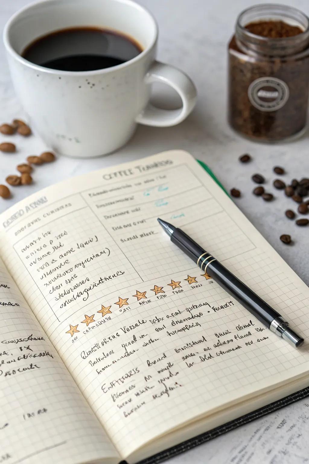 Document your coffee journey with a tasting journal.