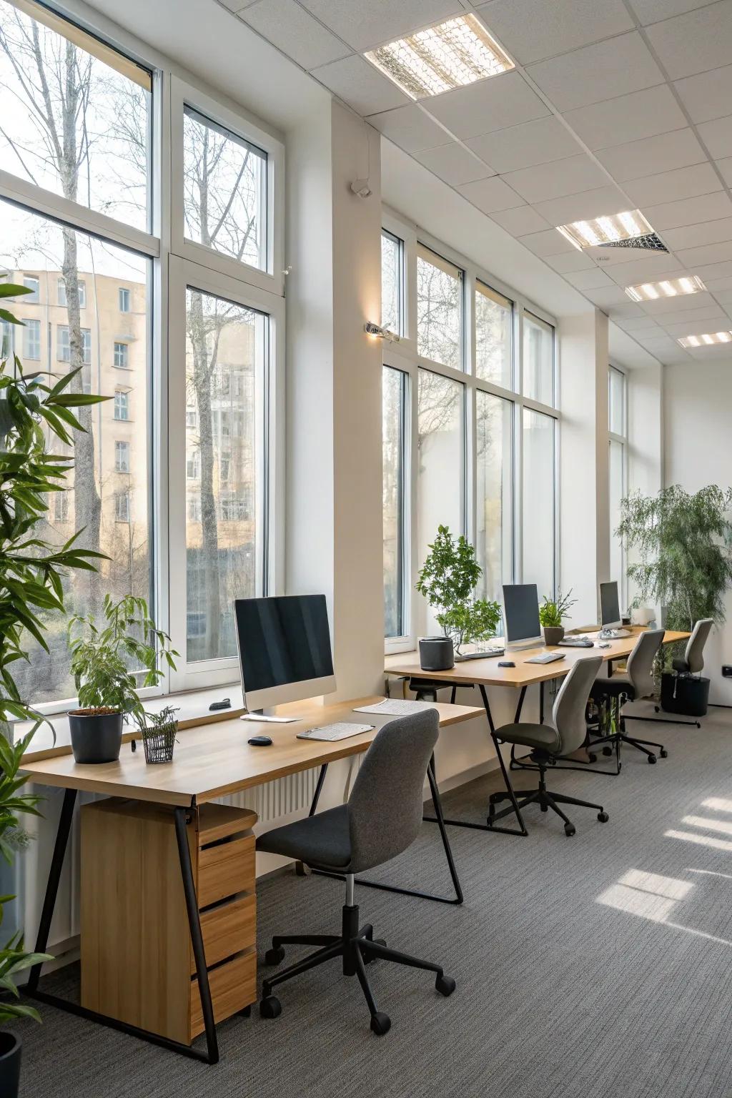 Private workspaces provide flexibility for concentrated tasks.