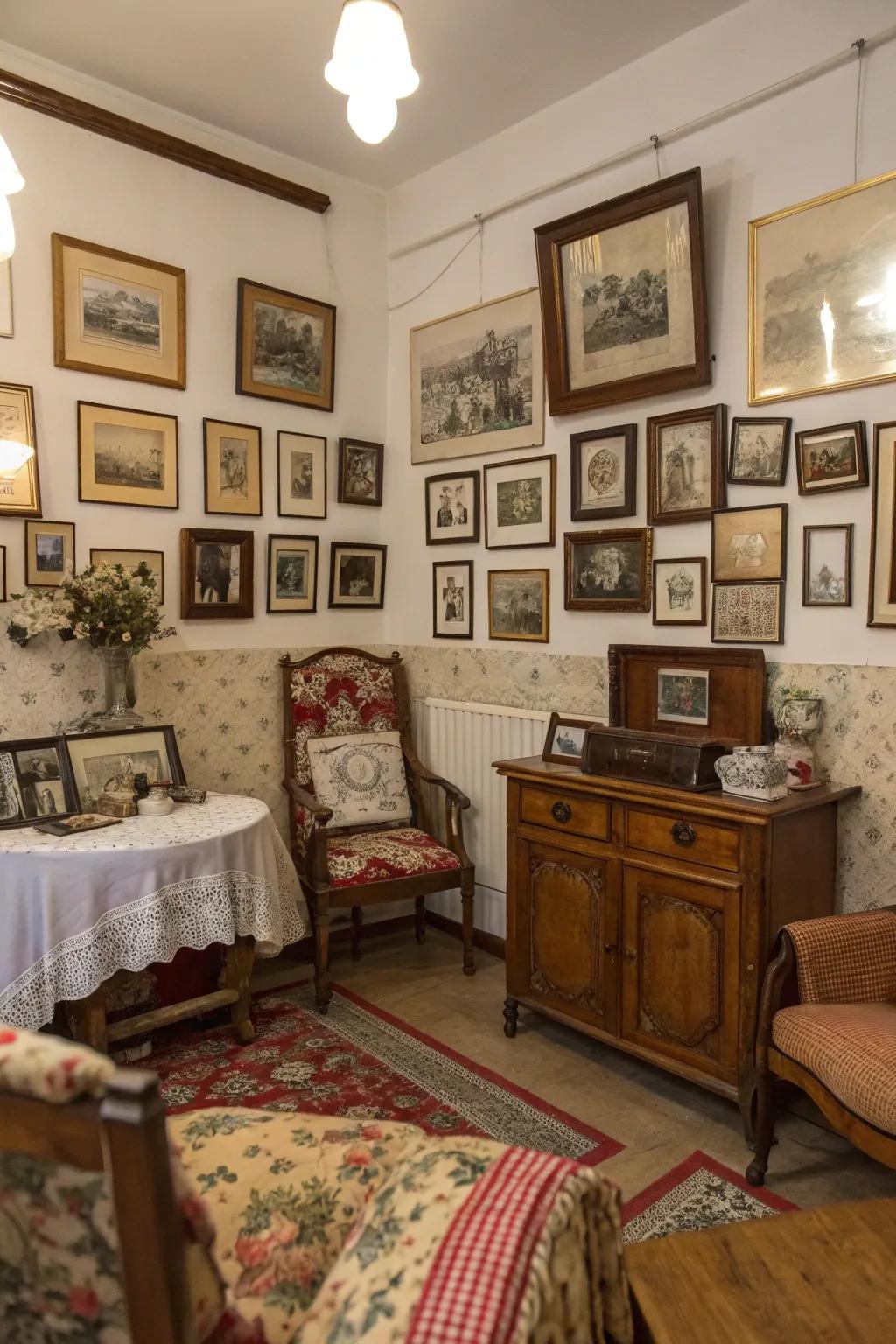 Aged frames can add timeless elegance and character to picture displays.
