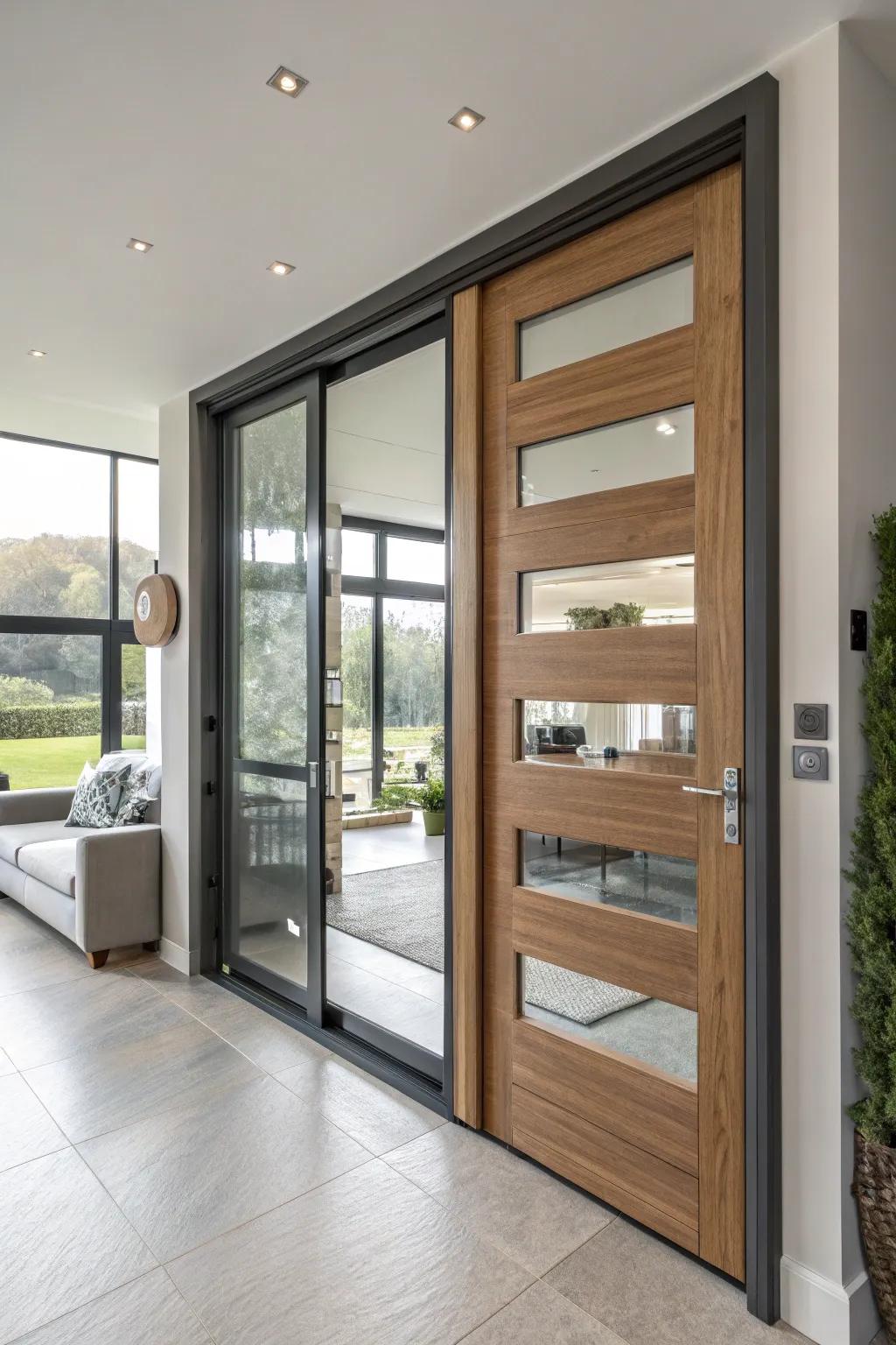 Modern harmony using glass fusion panels.