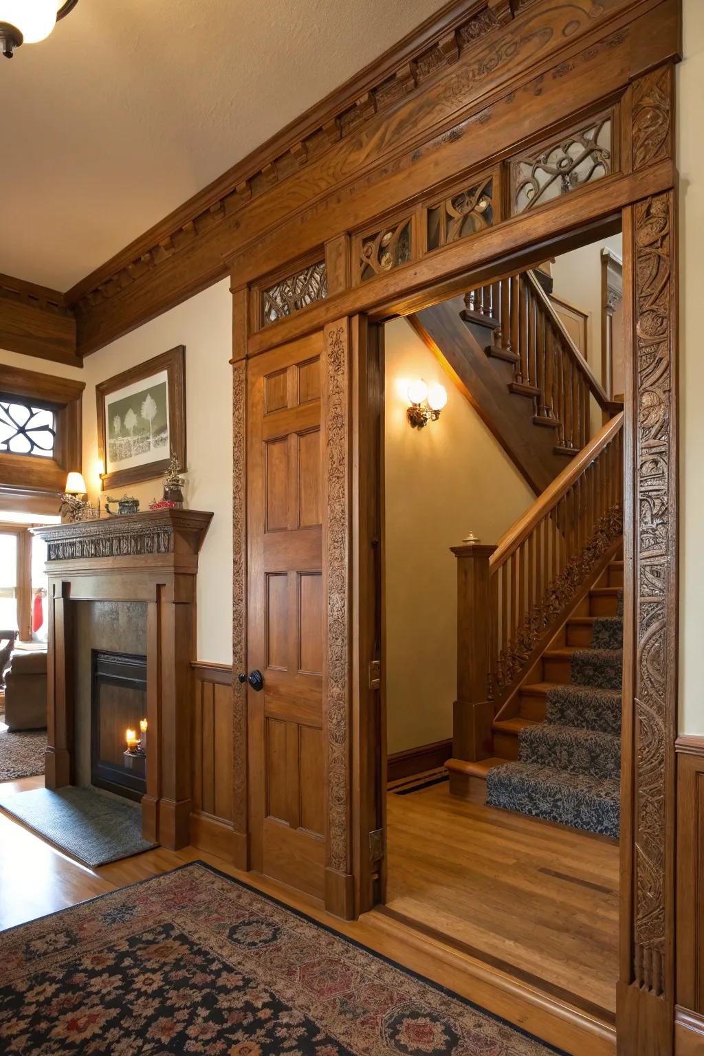 This inviting house is made more traditional and cozy by the addition of craftsman-style trim.