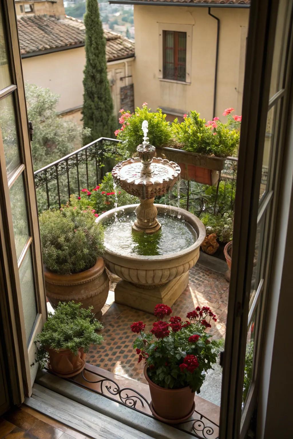 A soothing water component betters the ambiance.