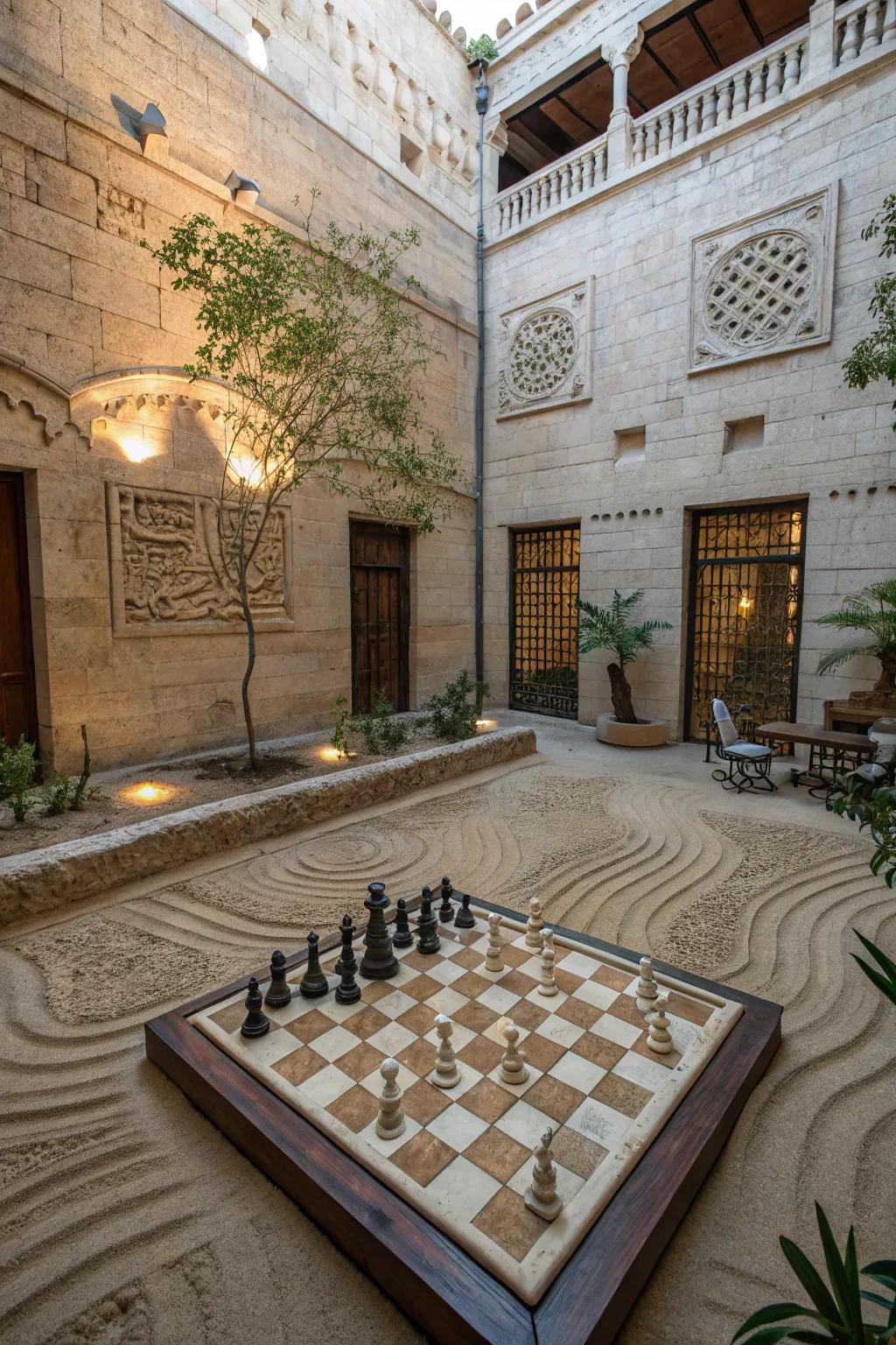 Engage with interactive attributes for a dynamic courtyard.
