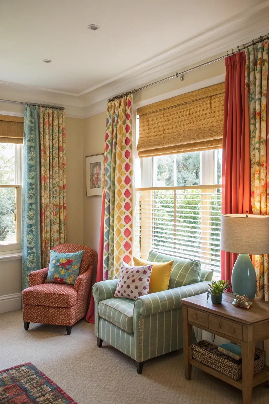 Breathe new life using bright window treatments.