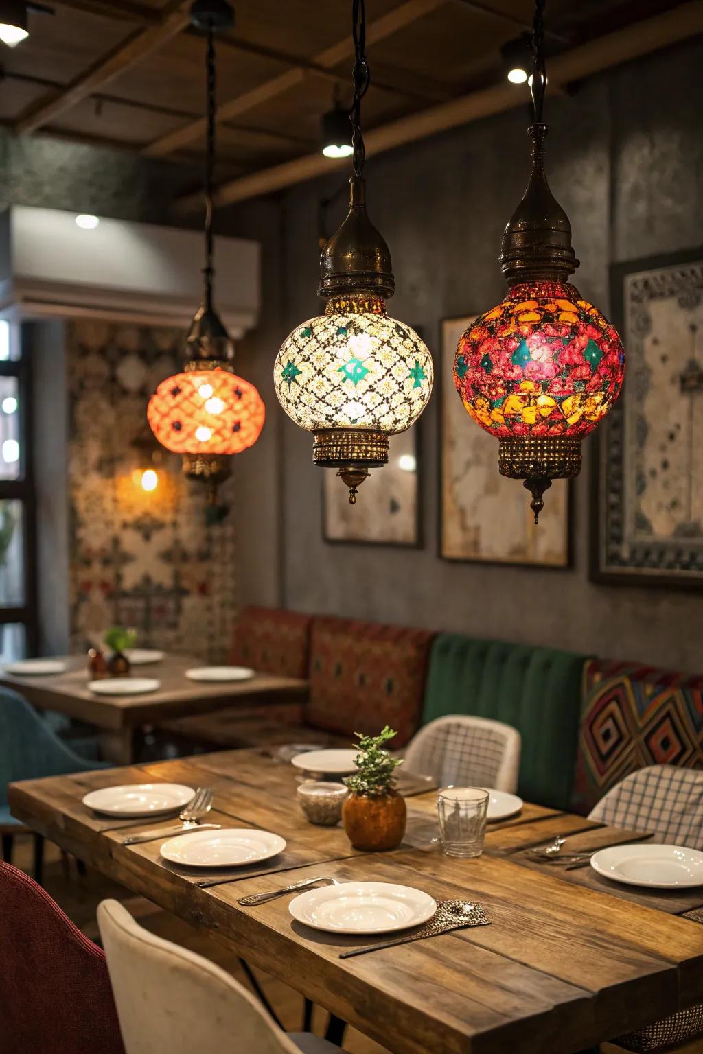 A touch of color in your lighting can bring a playful and personal touch.