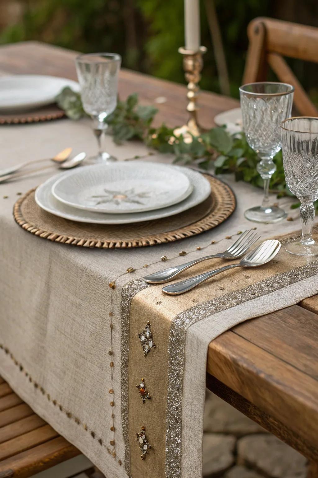 Metallic touches add a touch of raw glam.