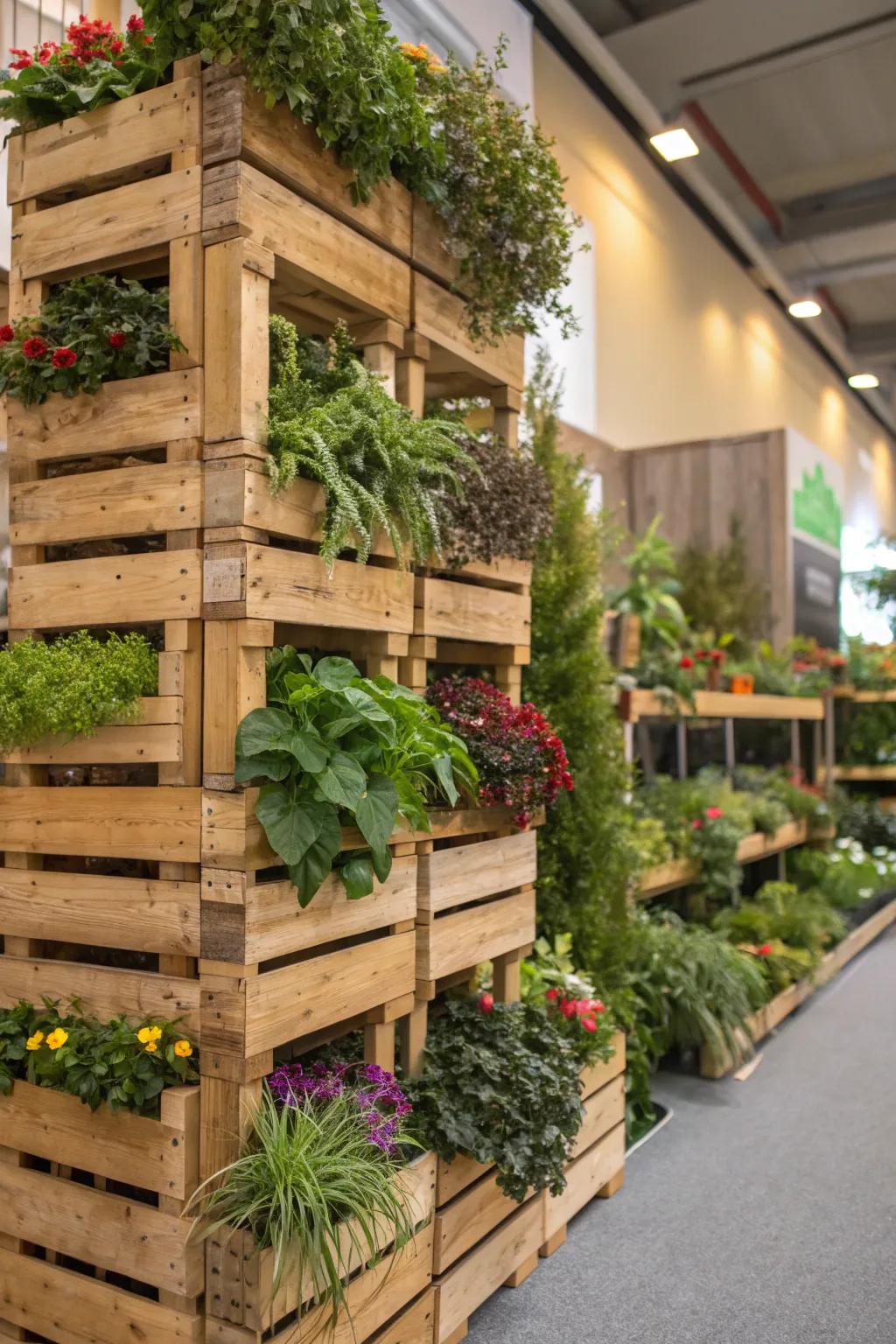 Create a spectacular vertical garden with box planters.