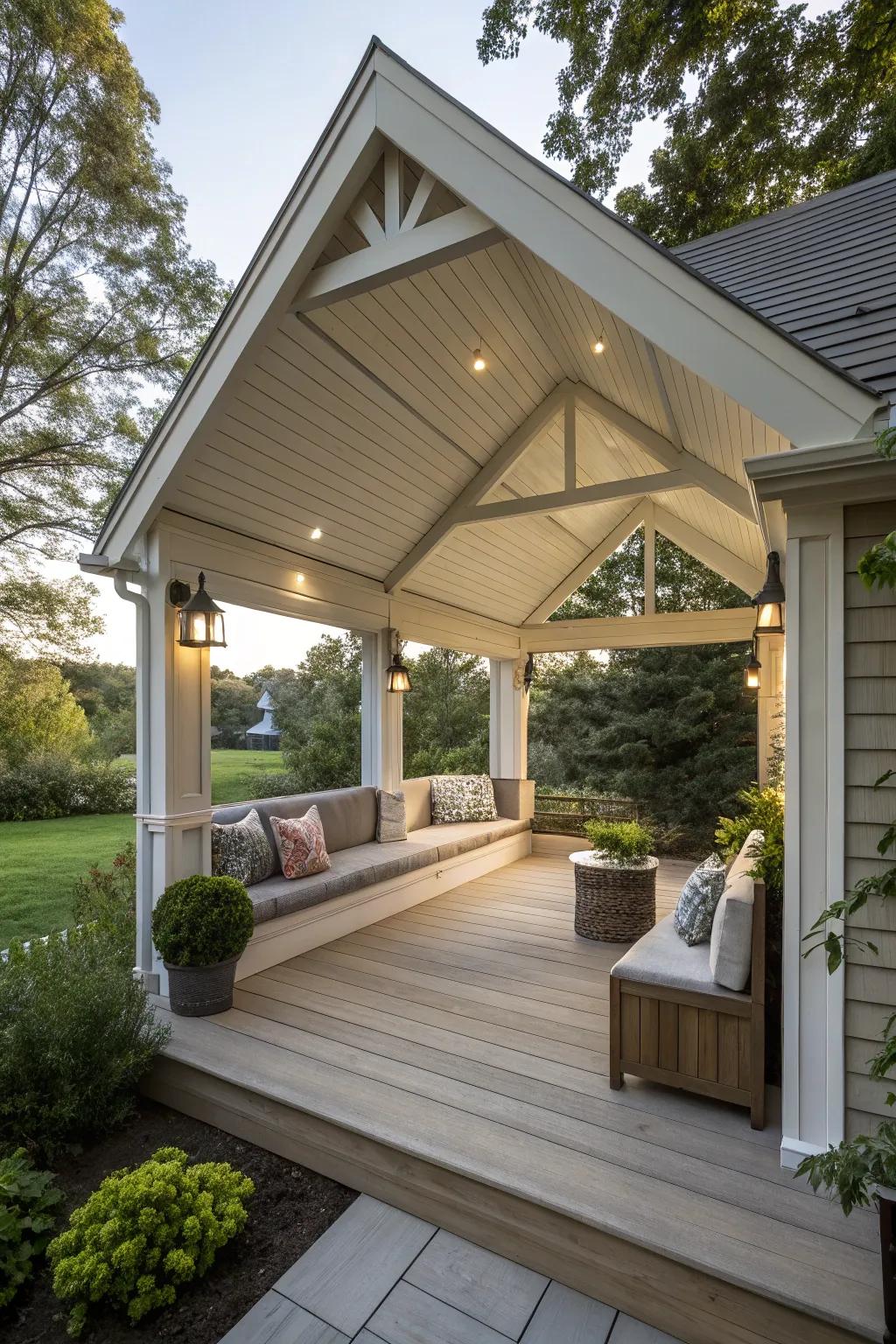 Built-in seating offers comfort and style in one.