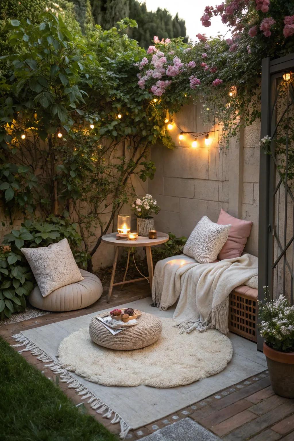 An alluring outdoor alcove proffers a personalized retreat within your garden.