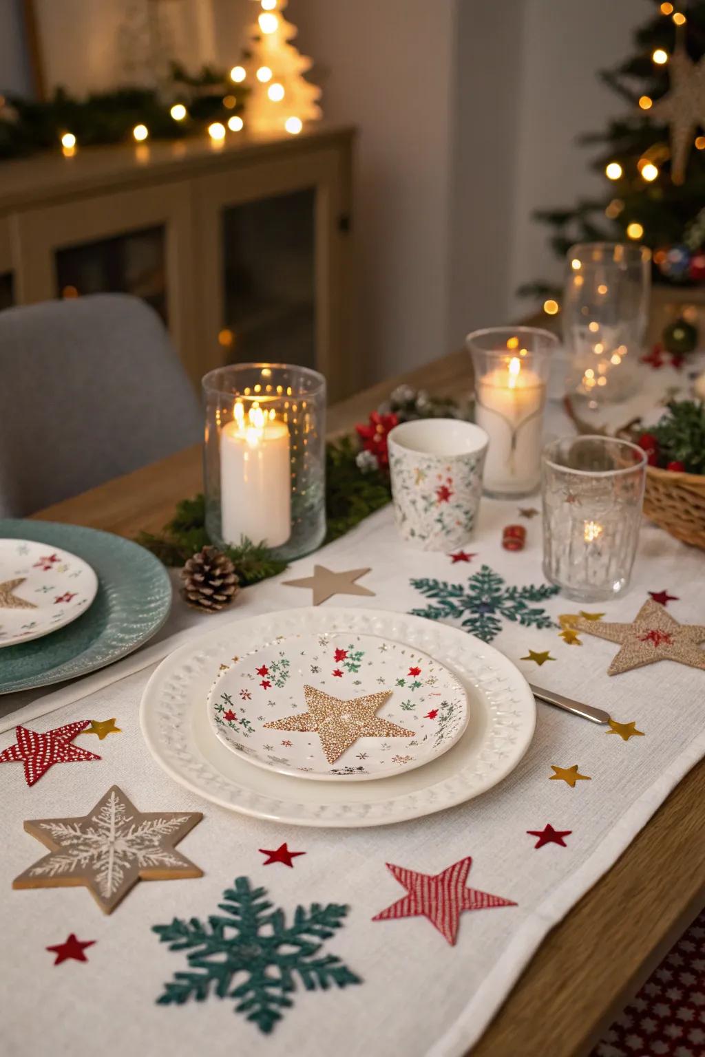 Themed details like snowflakes add a festive touch.