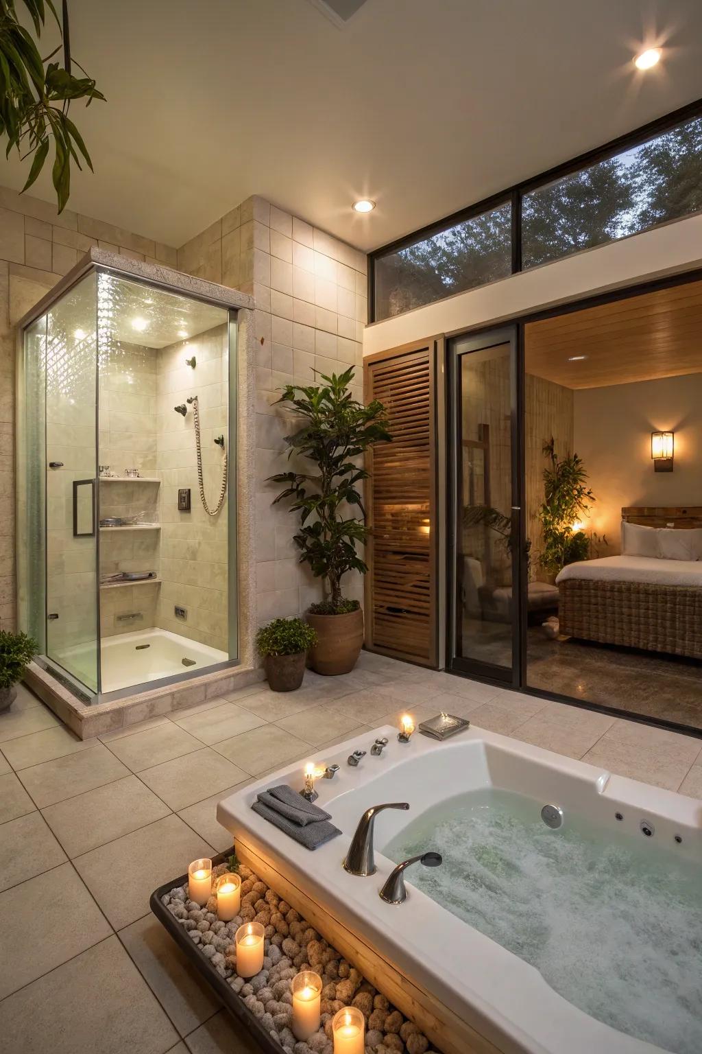 A home spa retreat designed for ultimate relaxation.