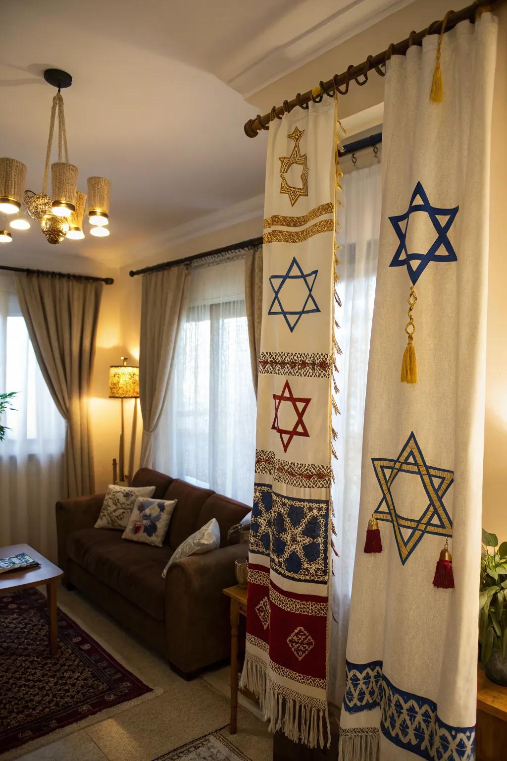 Ornamental fringe infusing cultural heritage into an interior's design.