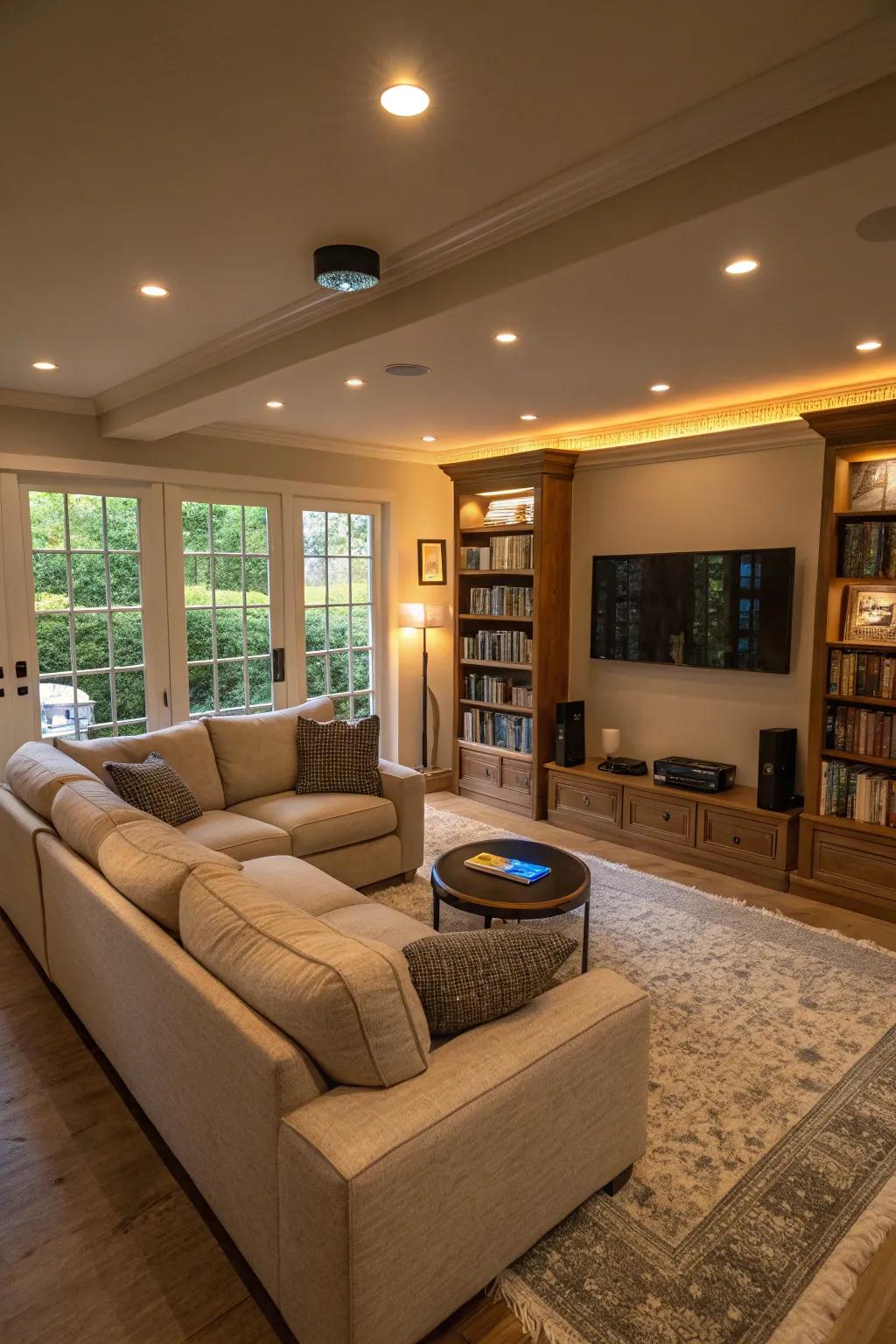 Smart technology integrates seamlessly with a sectional.