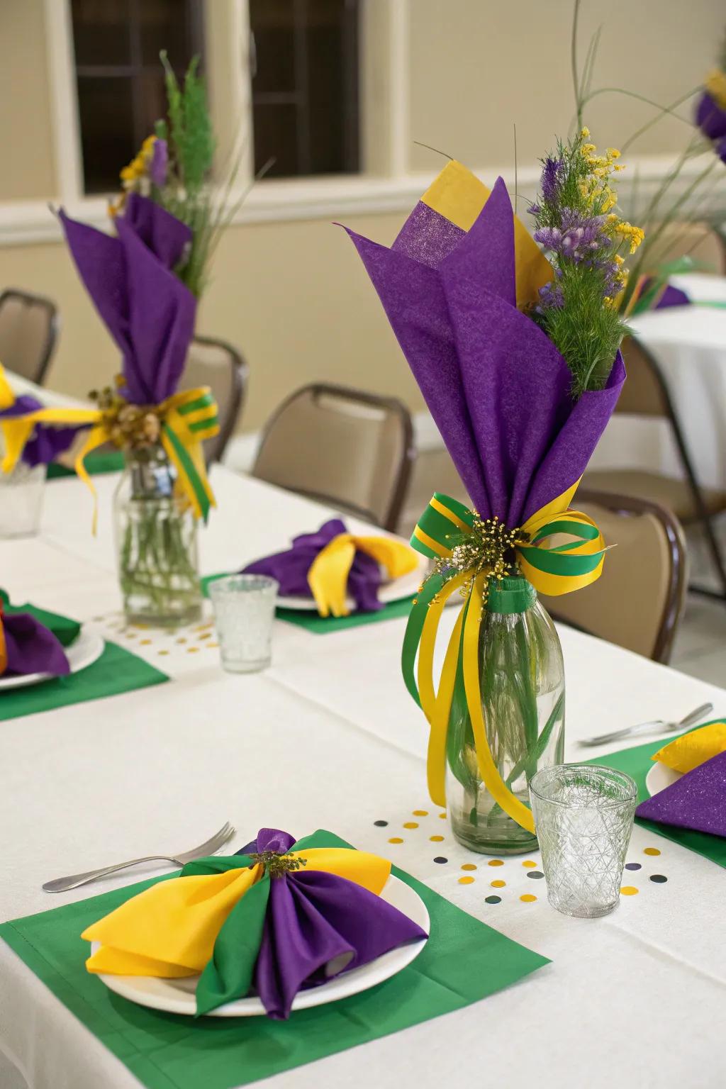 Incorporate a festive addition with colorful band embellishments.