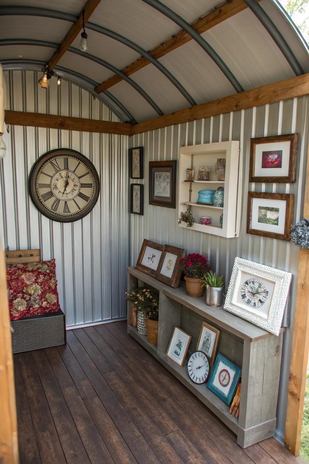 Decorative bits and bobs can really brighten up your shed.