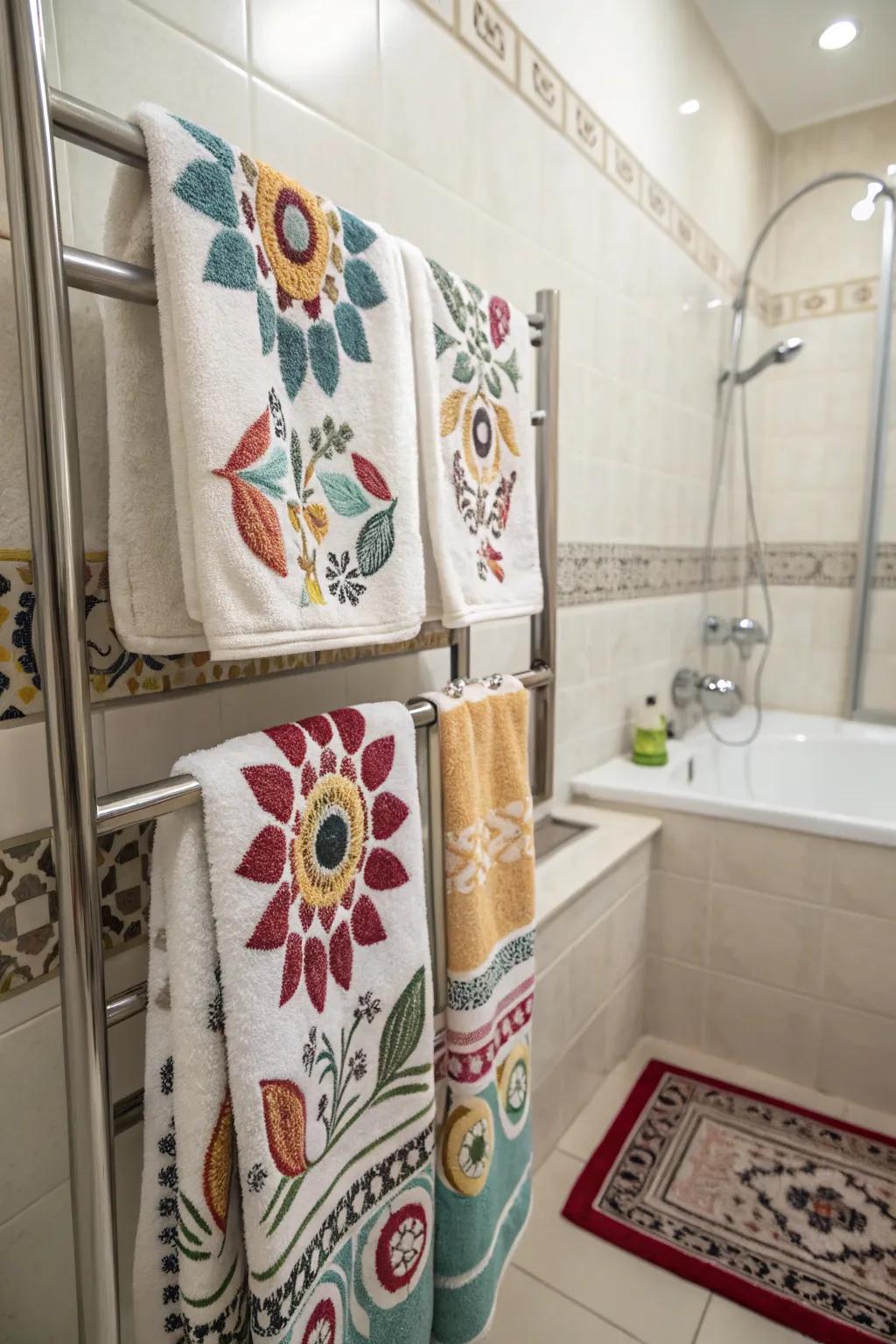 Decorative towels add texture and color.