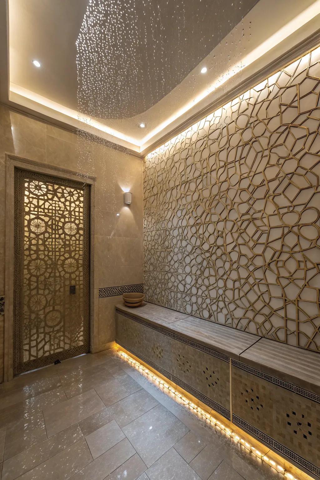 Textured walls incorporate interest and sophistication.