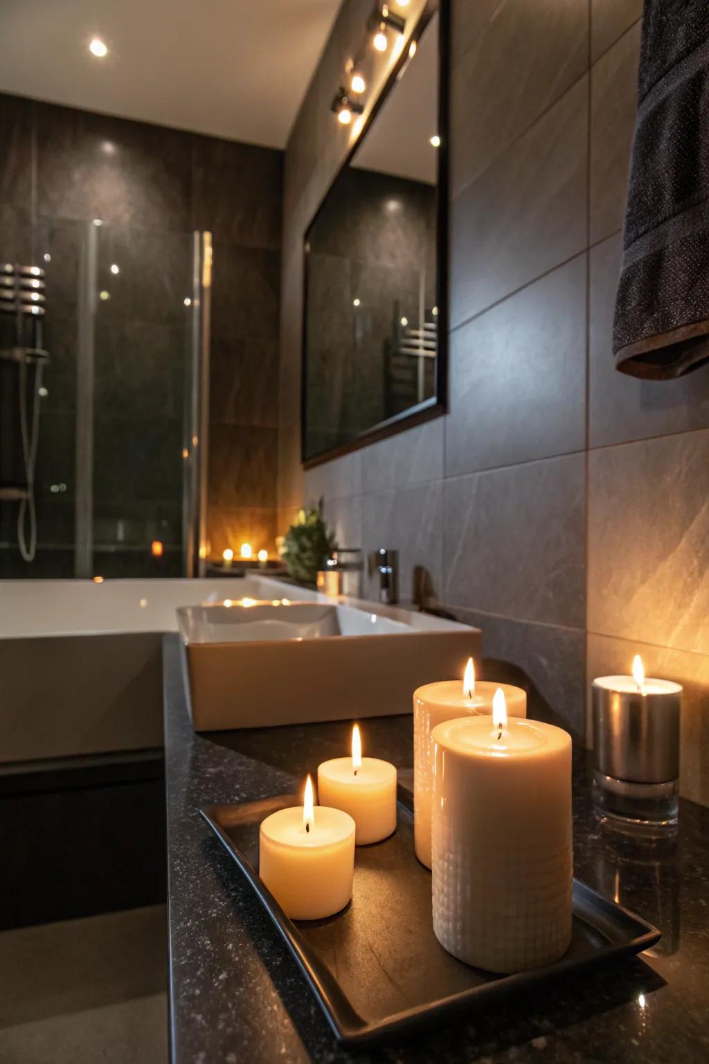 Delicate essence completes the captivating bathroom experience.