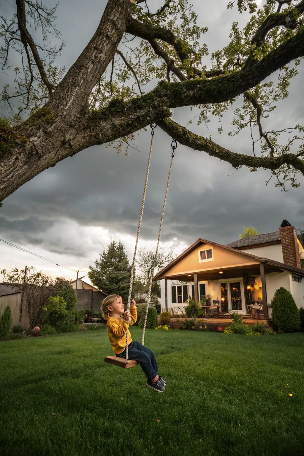 Natural swings offer calming, exhilarating play.
