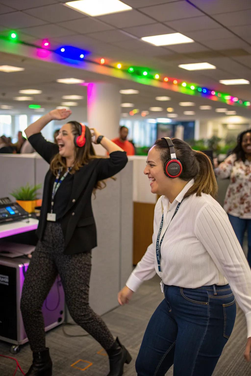 Dance to your own beat at a silent night dance.