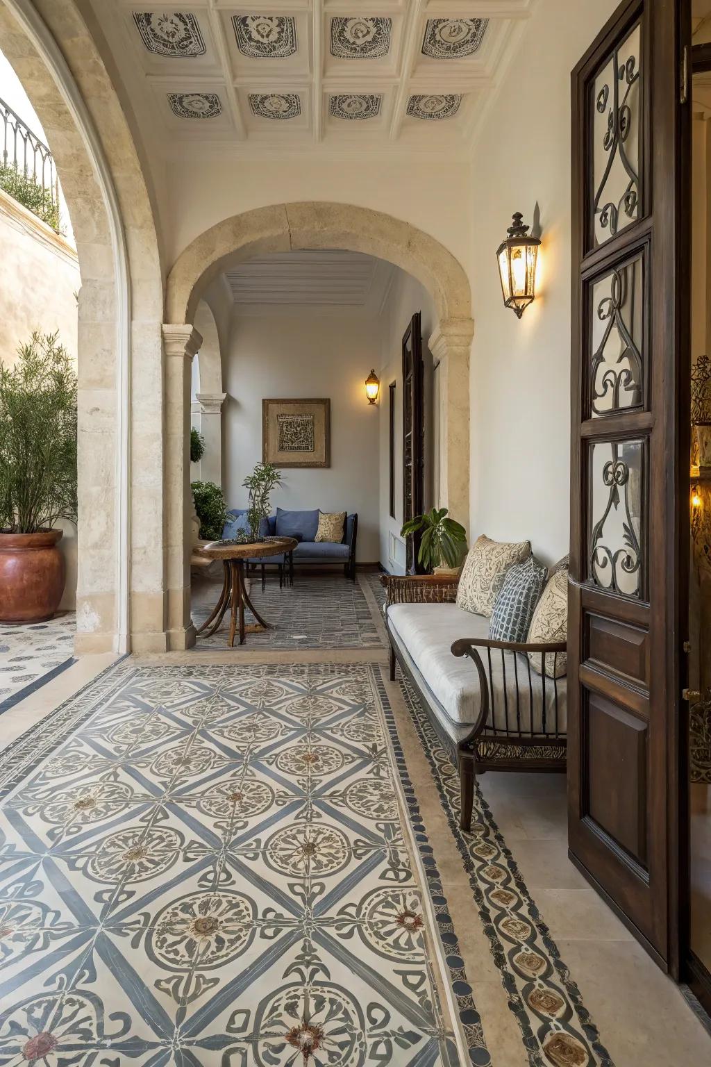 Visual pathways in the entryway improve flow and movement.