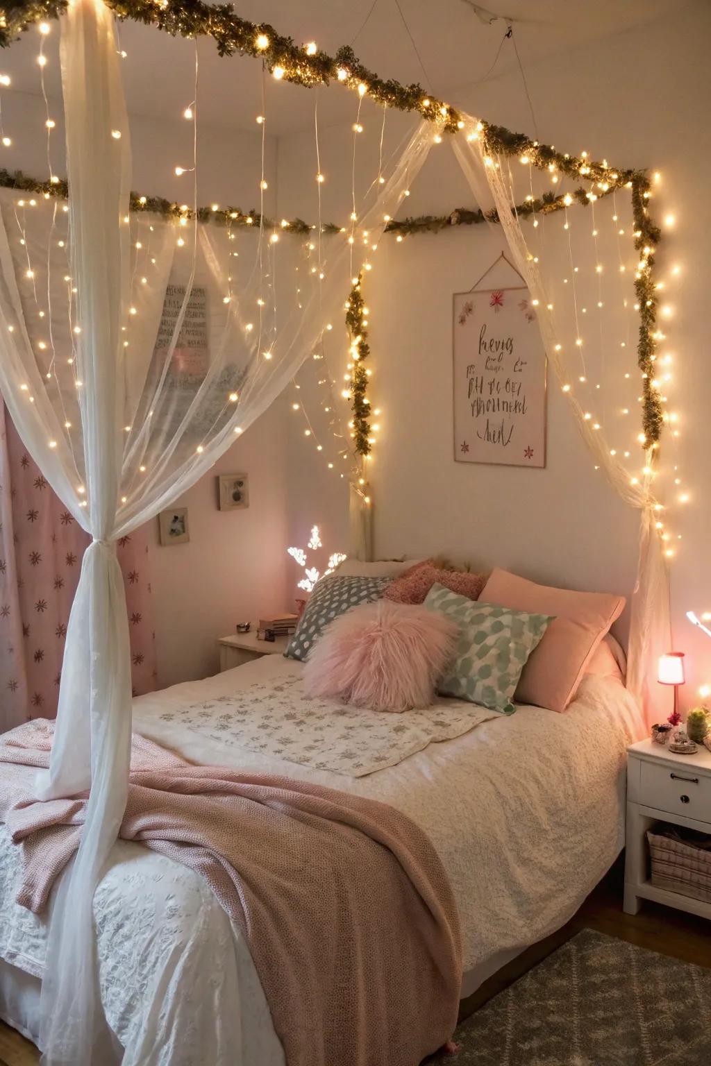 Fairy lights: magical retreat.