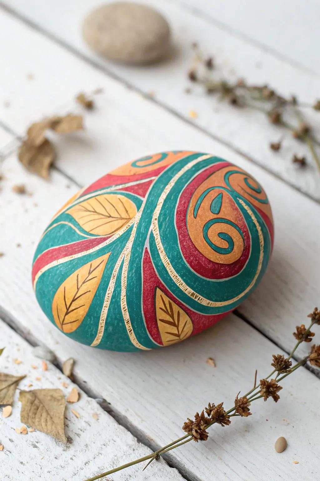 Accept the beauty of simplicity using vibrant non-objective artwork on nature's space.