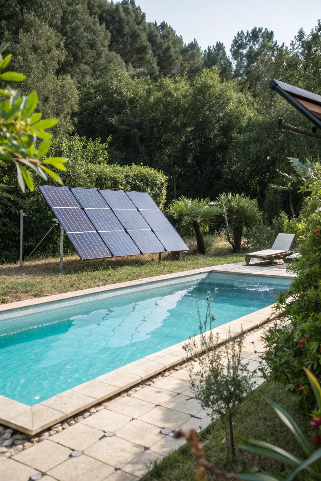 To sustainably heat your pool, use solar energy.