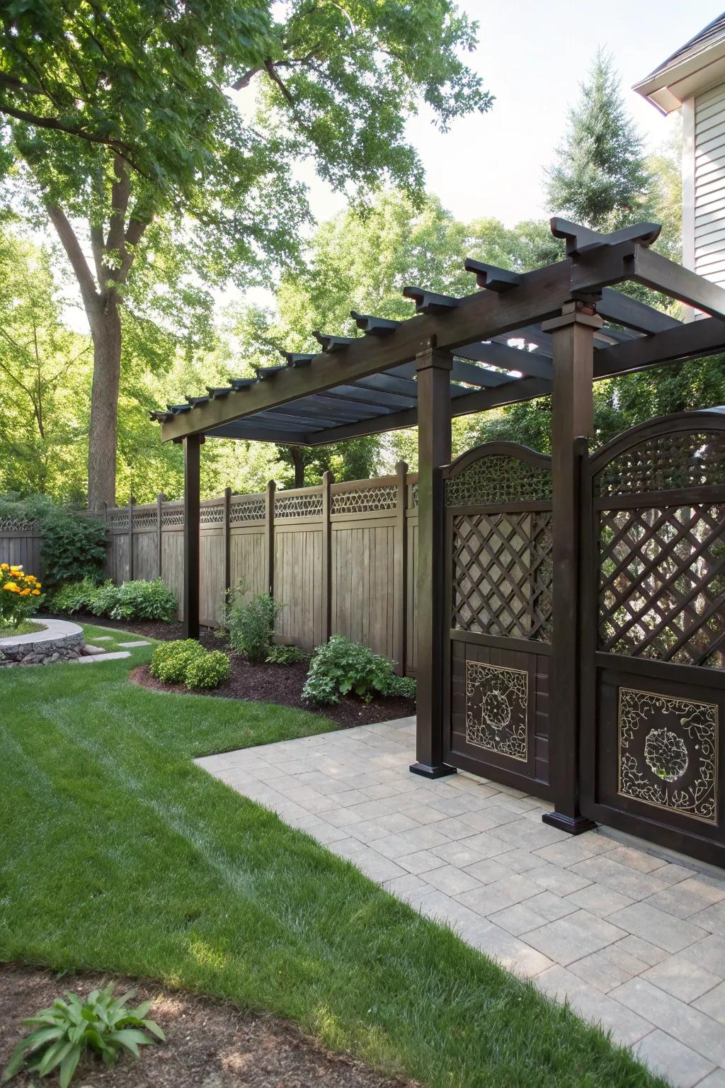 Fence elements proffer straightforward and efficacious solitude.