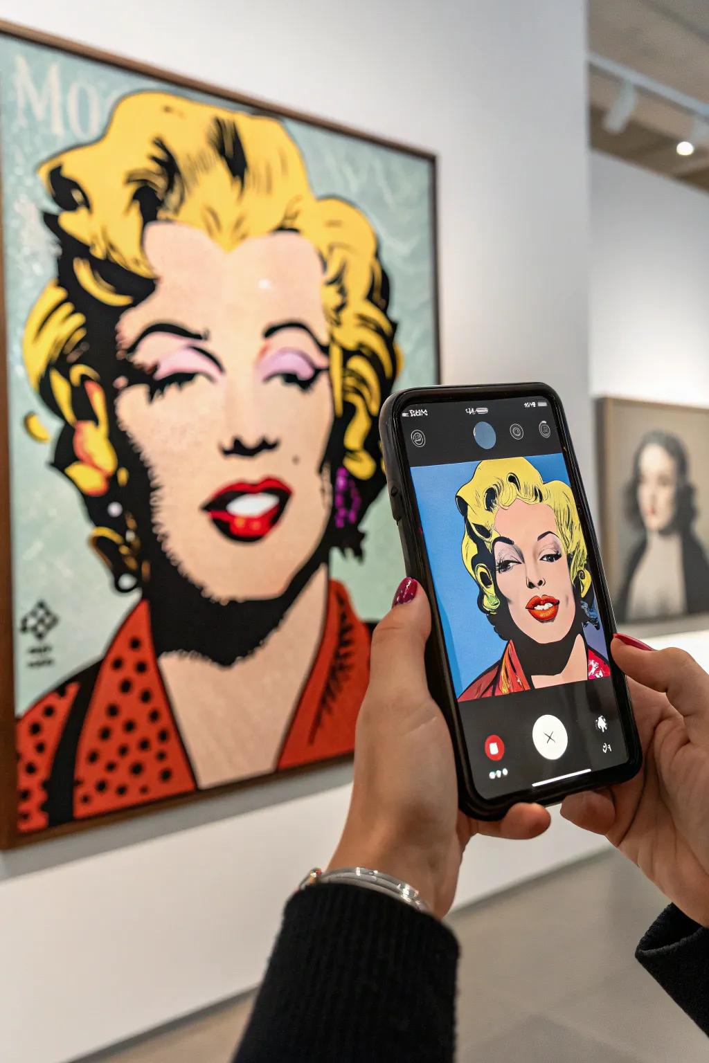 An innovative artistic pop representation painting enhanced with augmented reality features.