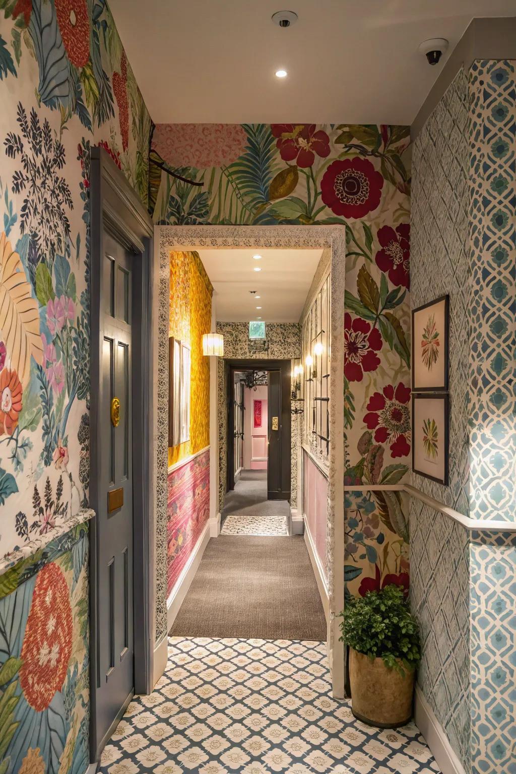 An eclectic intermix of motifs fashions a unique and intriguing space.
