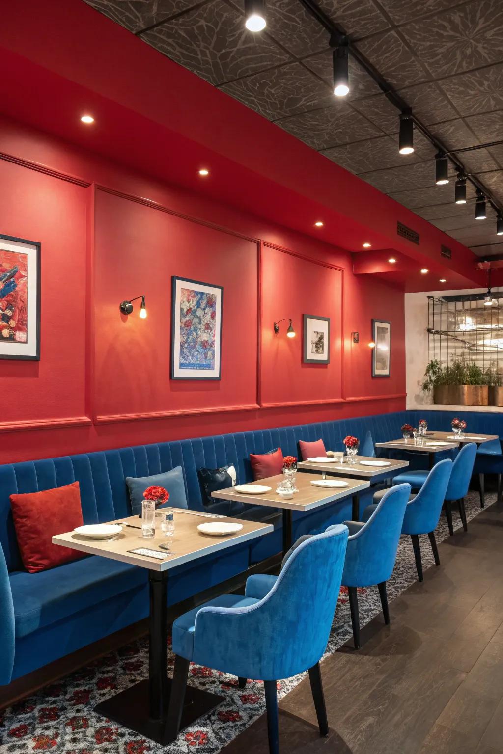 Striking shading plans make a dynamic proclamation in eatery plan.