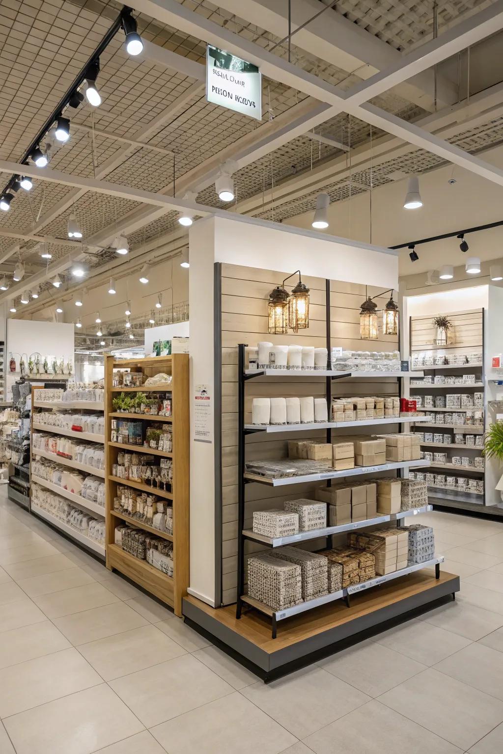 Vertical displays maximize space and enhance merchandise visibility.