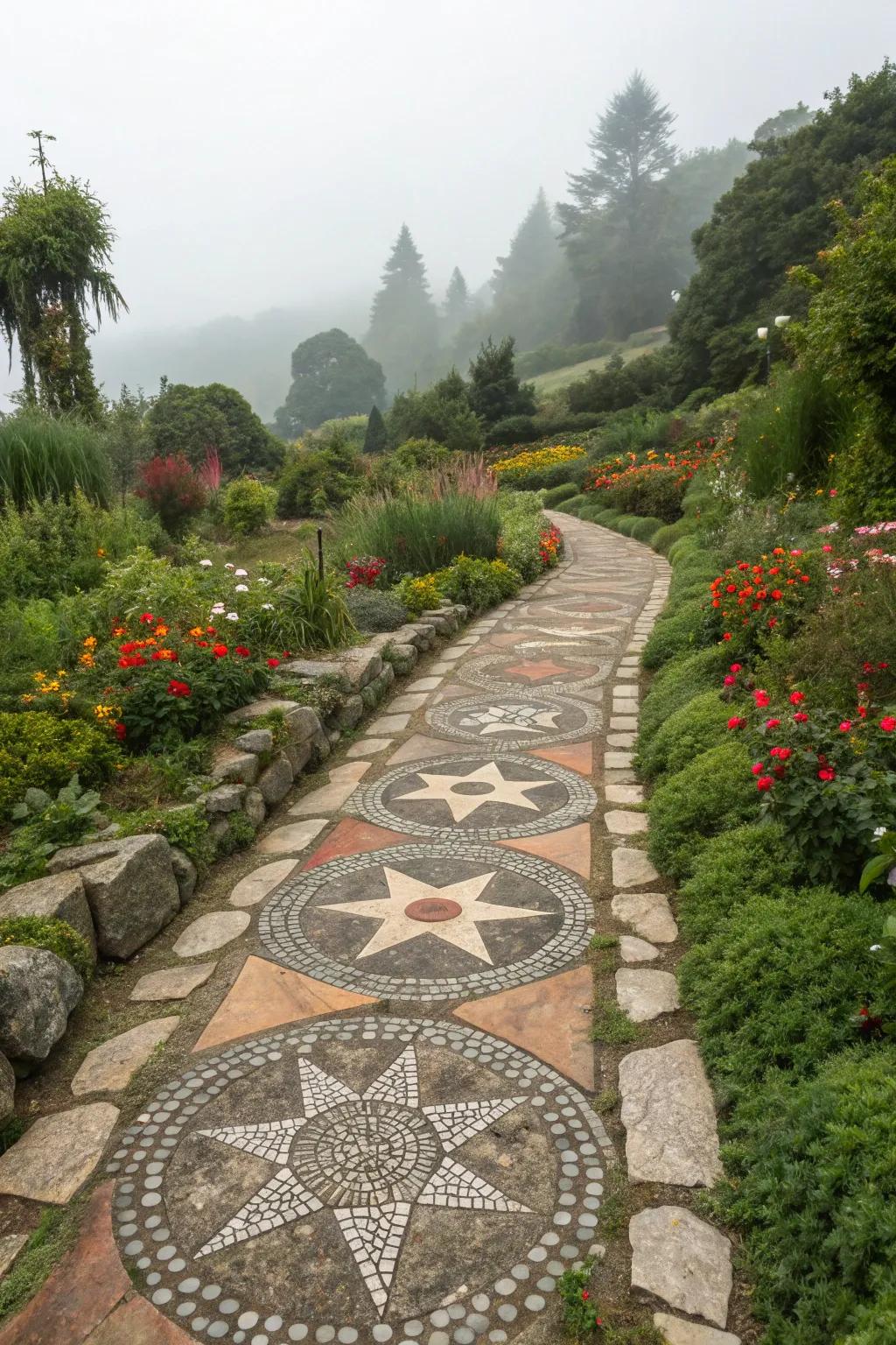 Artful stone arrangements make paths a visual feast.