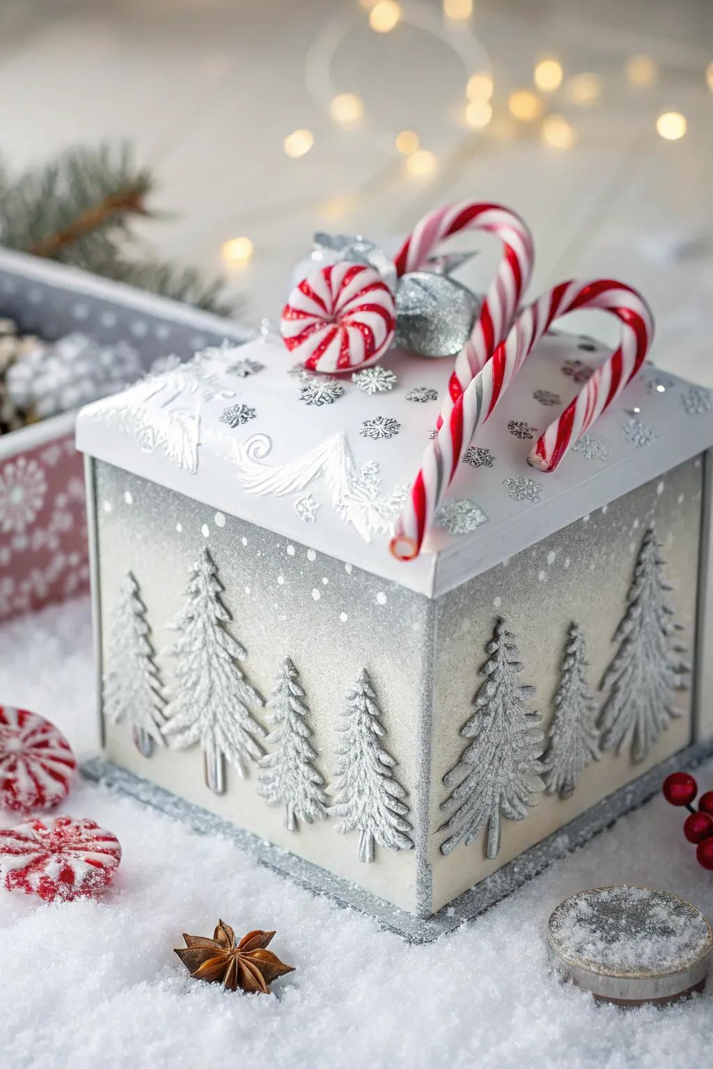 A North Pole design makes Santa's present container genuinely magical.