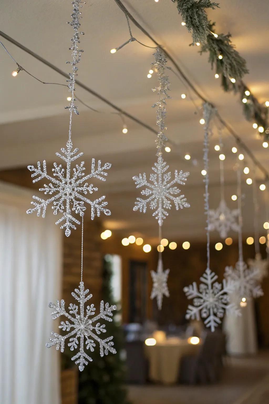 Silver ice crystals introduce an enchanting winter dreamland effect.