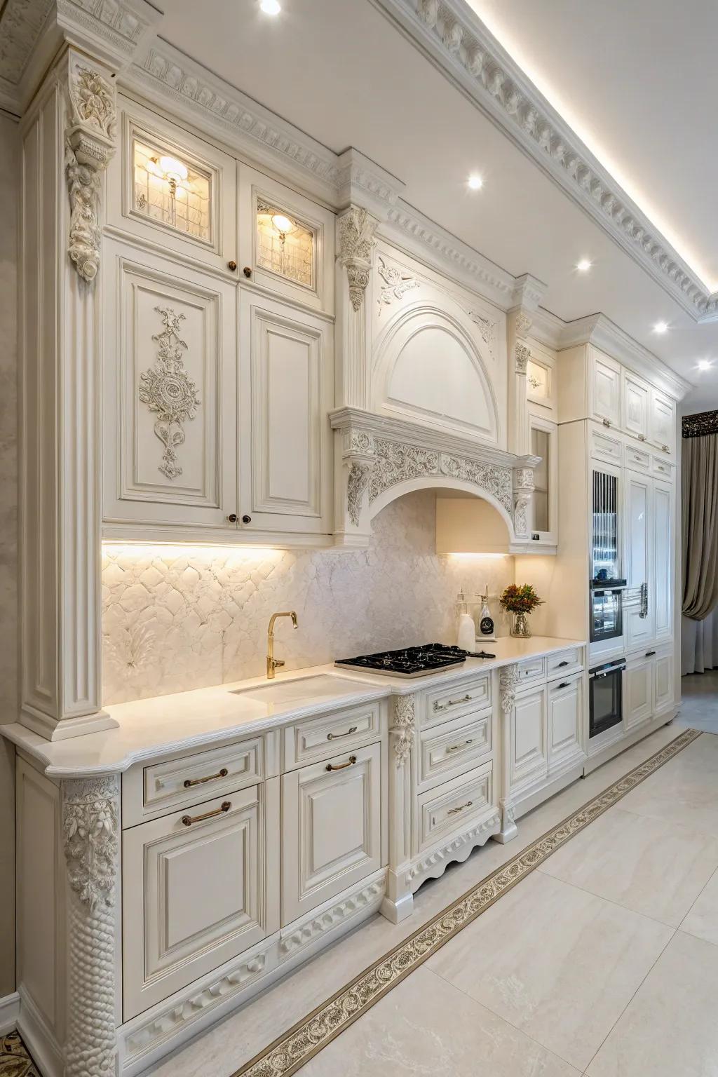 Architectural details that enhance the kitchen's elegance.